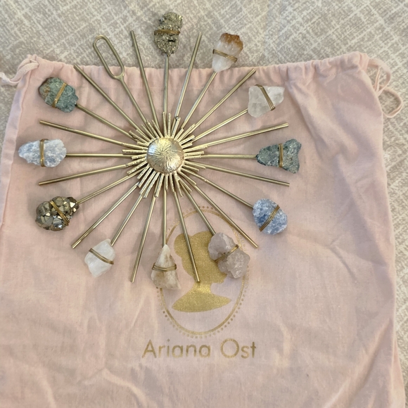 Gold Sunburst Wall Decor with Gemstones - Picture 5 of 5